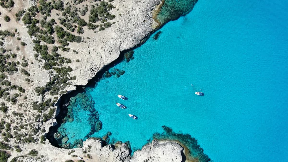 Impressive blue waters of Paphos, Cyprus.